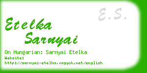 etelka sarnyai business card